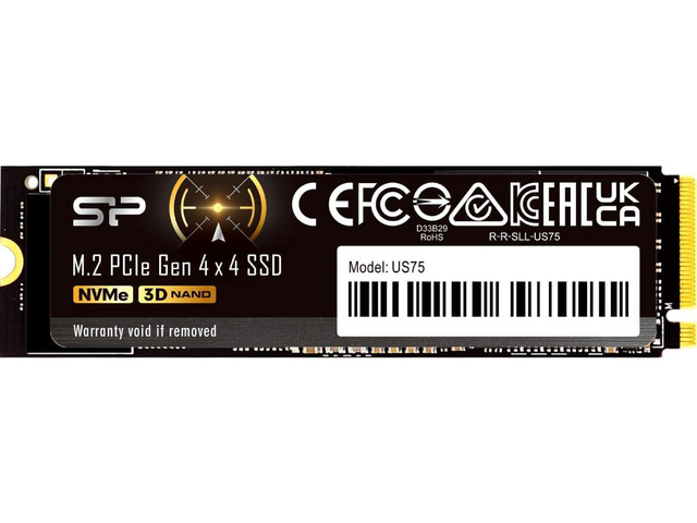 Silicon Power 4TB US75 Nvme PCIe Gen4x4 M.2 2280 SSD R/W Up to 7,000/6,500 MB/s (SU04KGBP44US7505SN) Compatible with Playstation 5