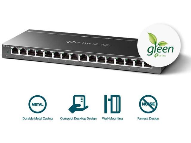 TP-Link 16 Port Gigabit Switch | Easy Smart Managed | Plug & Play | Limited Lifetime Protection | Desktop/Wall-Mount | Sturdy Metal w/ Shielded Ports | Support QoS, Vlan, IGMP and LAG (TL-SG116E)