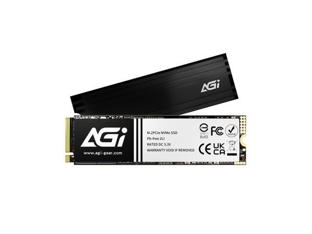 AGI 1TB SSD, AI828 PCIe NVMe 4.0 M.2 2280 Gen4x4 with Heat Sink, Read up to 7400MB/s, Work with PS5, 3D NAND Internal Solid State Drive - AGI1T0G44AI828