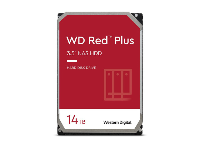 Western Digital 14TB WD Red Plus NAS Internal Hard Drive HDD - 5400 RPM, SATA 6 Gb/s, CMR, 512 MB Cache, 3.5" - WD140EFFX