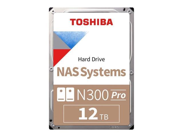 Toshiba N300 PRO 12TB Large-Sized Business NAS (up to 24 bays) 3.5-Inch Internal Hard Drive - Up to 300 TB/year Workload Rate CMR SATA 6 GB/s 7200 RPM 512 MB Cache - HDWG51CXZSTB