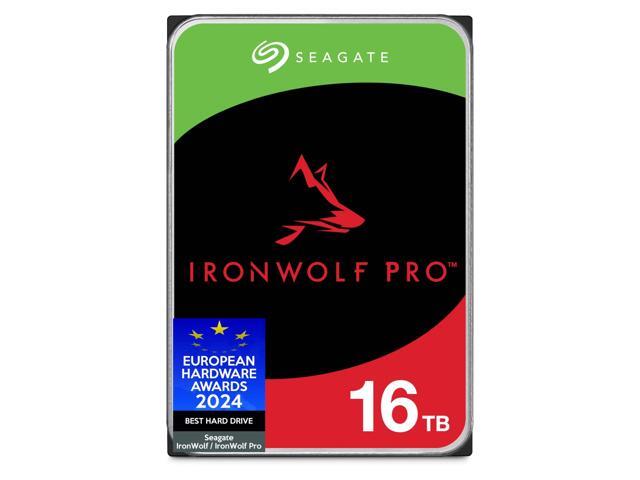 Seagate IronWolf, Pro 16TB, Enterprise Internal NAS HDD  CMR 3.5 Inch, SATA 6GB/s, 7,200 RPM, 256 MB Cache for RAID NAS - Frustration Free Packaging (ST16000NTZ01)