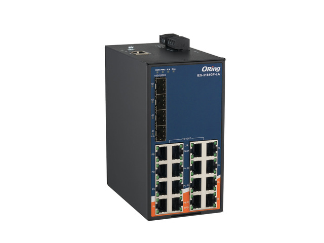 ORing IES-3164GP-LA Managed Ethernet Switch with 16 10/100BaseTX Ports, 4 100/1000BaseSFP Slots, -40~75°C