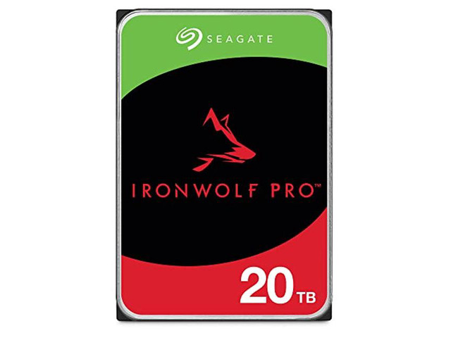 Seagate IronWolf Pro, 20 TB, Enterprise NAS Internal HDD -CMR 3.5 Inch, SATA 6 Gb/s, 7,200 RPM, 256 MB Cache for RAID Network Attached Storage (ST20000NT001)