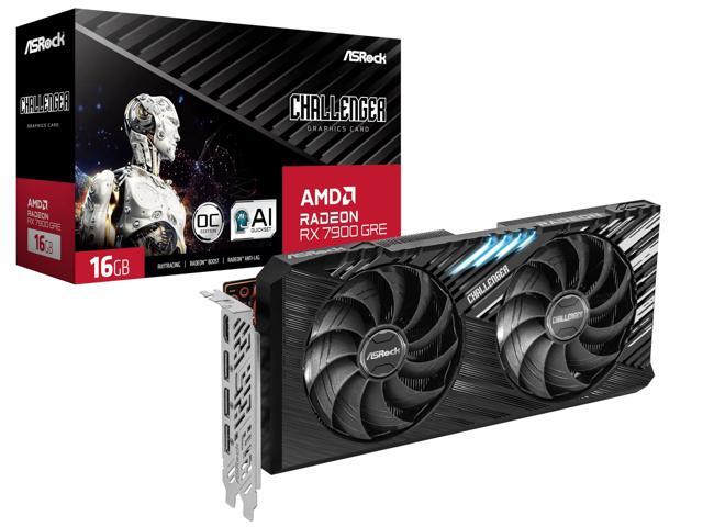 ASRock AMD Radeon RX 7900 GRE Challenger 16GB OC 18 Gbps 256-Bit Dual Fan Design 0dB Silent Cooling Graphics Card 7680 x 4320