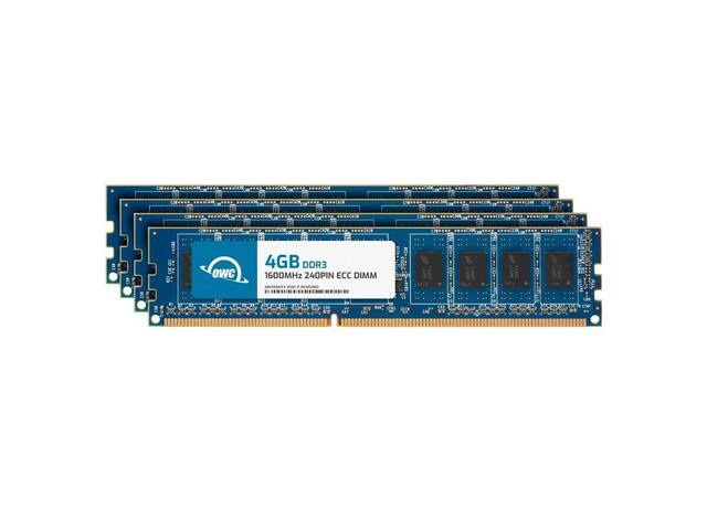 OWC 16GB (4x4GB) DDR3 1600 PC3-12800 CL11 2Rx8 240-pin 1.5V ECC Unbuffered UDIMM Memory RAM Module Upgrade Kit for Select Desktops, Workstations, or Servers