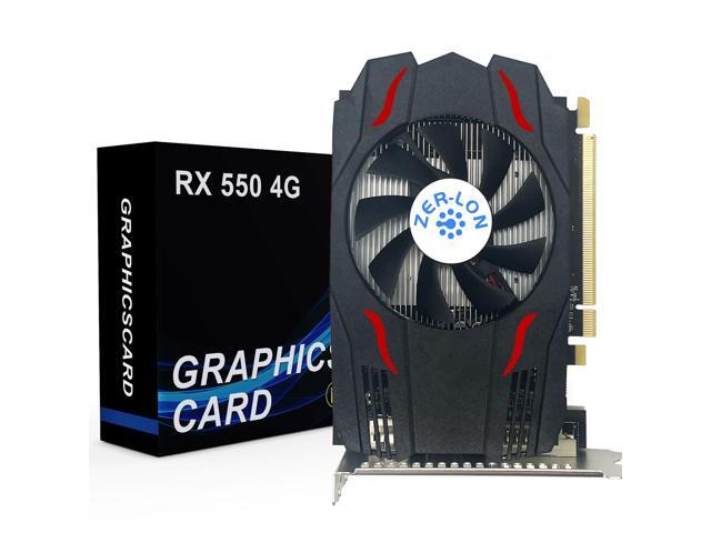 ZER LON Radeon RX 550 Graphics Card, 4GB GDDR5 128 Bit 1183MHz DP HDMI DVI-Output GPU, PCIE 3.0 Computer Gpu Support Up to 4K Video Card for Office and PC Gaming