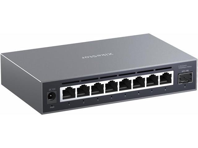 9-Port 2.5G Web Managed Ethernet Switch, VLAN/QoS/STP/IGMP/LACP Supported, Fanless Easy Smart 2.5Gb Network Switch, Aluminum Housing, Desktop/Wall-Mount