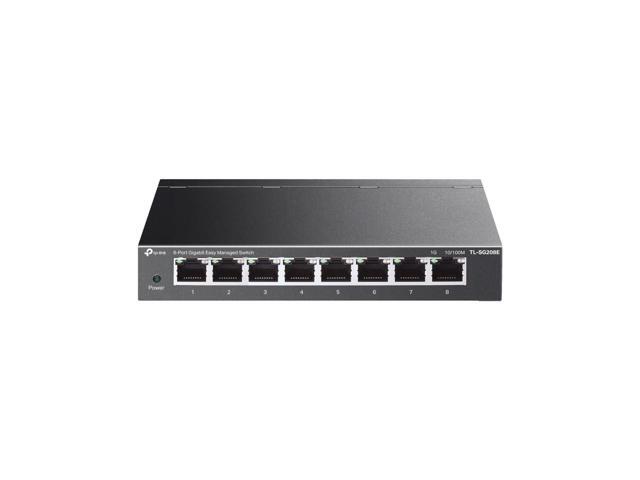 8 Port Gigabit Easy Managed Switch, VLAN, Auto Loop Prevention, IGMP Snooping, Fanless, Managed by Omada, Durable Metal w/ Shielded Ports(TL-SG208E)