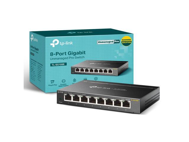 8 Port Gigabit Switch | Easy Smart Managed | Plug & Play | Desktop/Wall-Mount | Sturdy Metal w/ Shielded Ports | Support QoS, Vlan, IGMP and LAG (TL-SG108E)