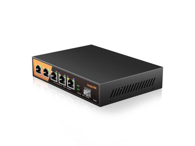 6 Port 2.5G Web Smart Managed Ethernet Switch with 5 x 2.5G Base-T Ports, 1 x 10G SFP+, Static Aggregation, QoS/VLAN/IGMP, Metal Housing Fanless, Desktop/Wall-Mount