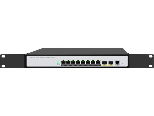 Business Ethernet switches L2+ 8/16-Port 10/100/1000T + 2-Port 100/1000X SFP Managed Switch,802.3at PoE Optional(8RJ45 2SFP PoE)