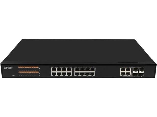 Business Ethernet switches Managed 16-Port 10/100/1000T + 4-Port 100/1000 SFP/TP Combo Ethernet Switch IEEE 802.3af/at PoE Optional(Non-PoE)