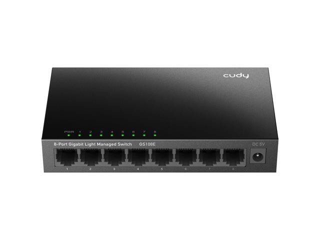 8 Port Gigabit Switch, Easy Smart Managed, Plug & Play Desktop/Wall-Mount, Sturdy Metal w, Support QoS, Vlan, IGMP and DHCP, GS108E