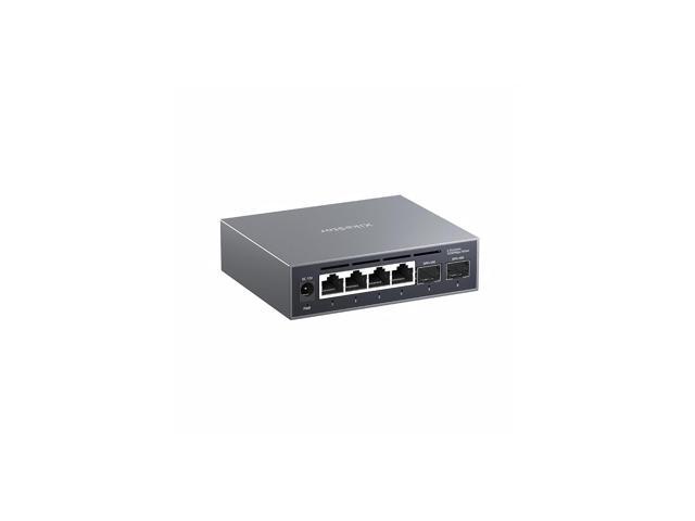 6-Port 2.5G Web Managed Ethernet Switch, VLAN/QoS/STP/IGMP/LACP Supported, Fanless Easy Smart 2.5Gb Network Switch, Aluminum Housing, Desktop/Wall-Mount
