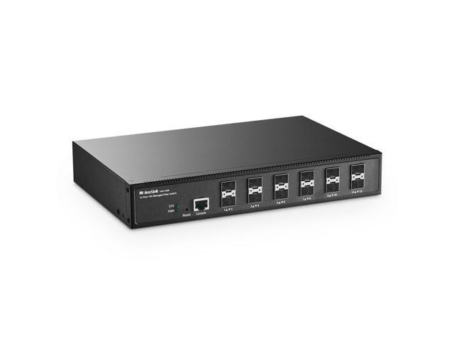 12 Port 10G SFP+ Managed Fiber Switch, 1G/10G SFP Slot, L3 Web/CLI Managed, 240Gbps Bandwidth Desktop|Rackmount Network Switch