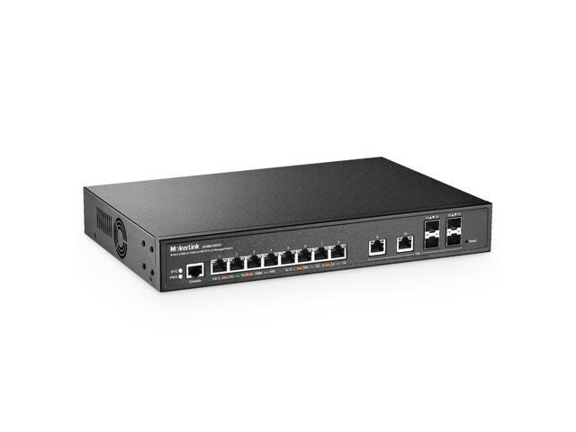 8 Port 2.5 Gigabit Managed Switch, 2x10G Ethernet Ports, 4x10G SFP+ Ports, Web/CLI L3 Managed, Desktop|Rackmount Network Switch