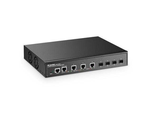 8 Port 10G Managed Switch, 4x10G Ethernet RJ45 Ports, 4x10G SFP+ Slot, L3 Web/CLI Managed, Metal Desktop|Wallmount Network Switch
