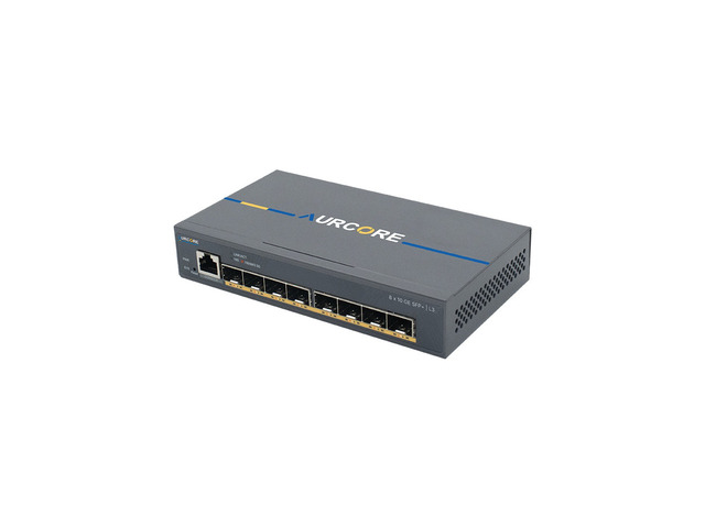 AurCore AES4202 8-Port 10G SFP+ L3 Managed Fiber Switch, Layer 3 Routing, VLAN QoS ACL, 3-Year Warranty
