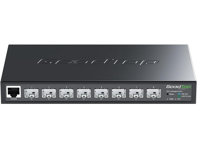 8-Port 10G SFP+ Switch, Layer 3 Managed, Enterprise Network Fiber Switch