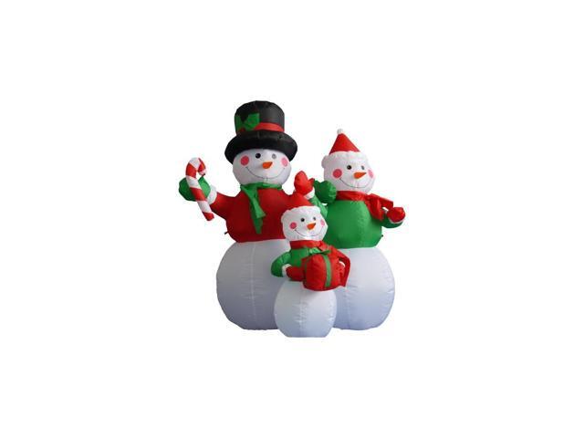 4 Inflatable Lighted Snowman Family Outdoor Decoration Newegg Com