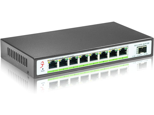 8 Port 2.5G Web Managed Ethernet Switch with 10G SFP+, Support LACP/VLAN/QoS/STP/IGMP, 2.5 Gigabit Network Switch for PC/NAS/AP, Metal Housing Fanless Ethernet Hub, Desktop/Wall-Mount