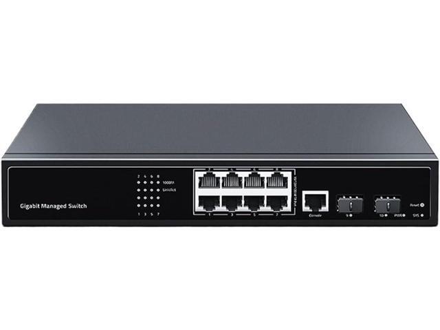 Business Ethernet switches 10 Port Managed Gigabit Ethernet Switch 1000Mbps L2 Management Network Switcher