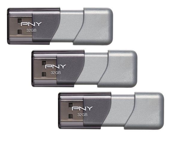 (3x Combo): PNY 32GB Elite Turbo Attache 3 USB 3.0 Flash Drive