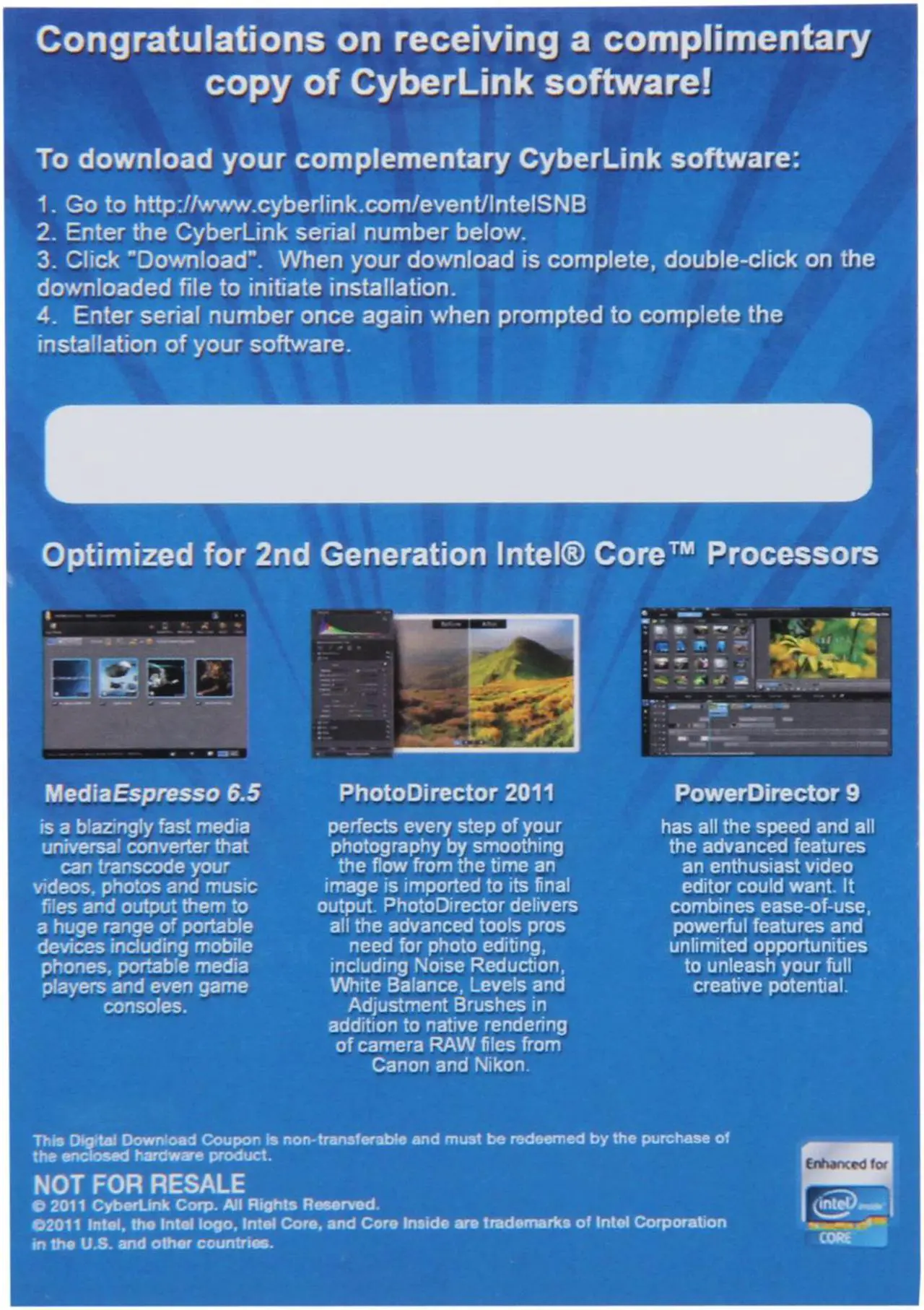 Alt view image 2 of 2 - Cyberlink TRIPLE PLAY - Power Director 9 + MediaEspresso 6.5 + Photo Director 2011
