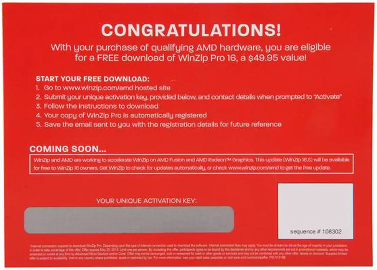 Alt view image 2 of 2 - AMD Free WinZip Pro 16 Coupon