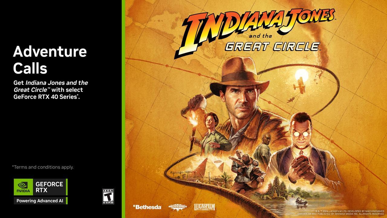 NVIDIA Desktop PC Gift - Get the Digital Premium Edition of Indiana Jones and the Great Circle with Select GeForce RTX 40 Series.