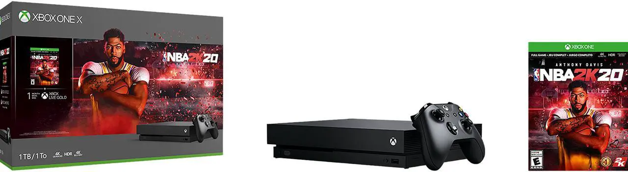 Main image of Microsoft Xbox One X NBA 2K20 Bundle (1TB) - Kinect, Game Pad Supported - Wireless - 3840 x 2160 - 2160p - MPEG-2, - Octa-core (8 Core)