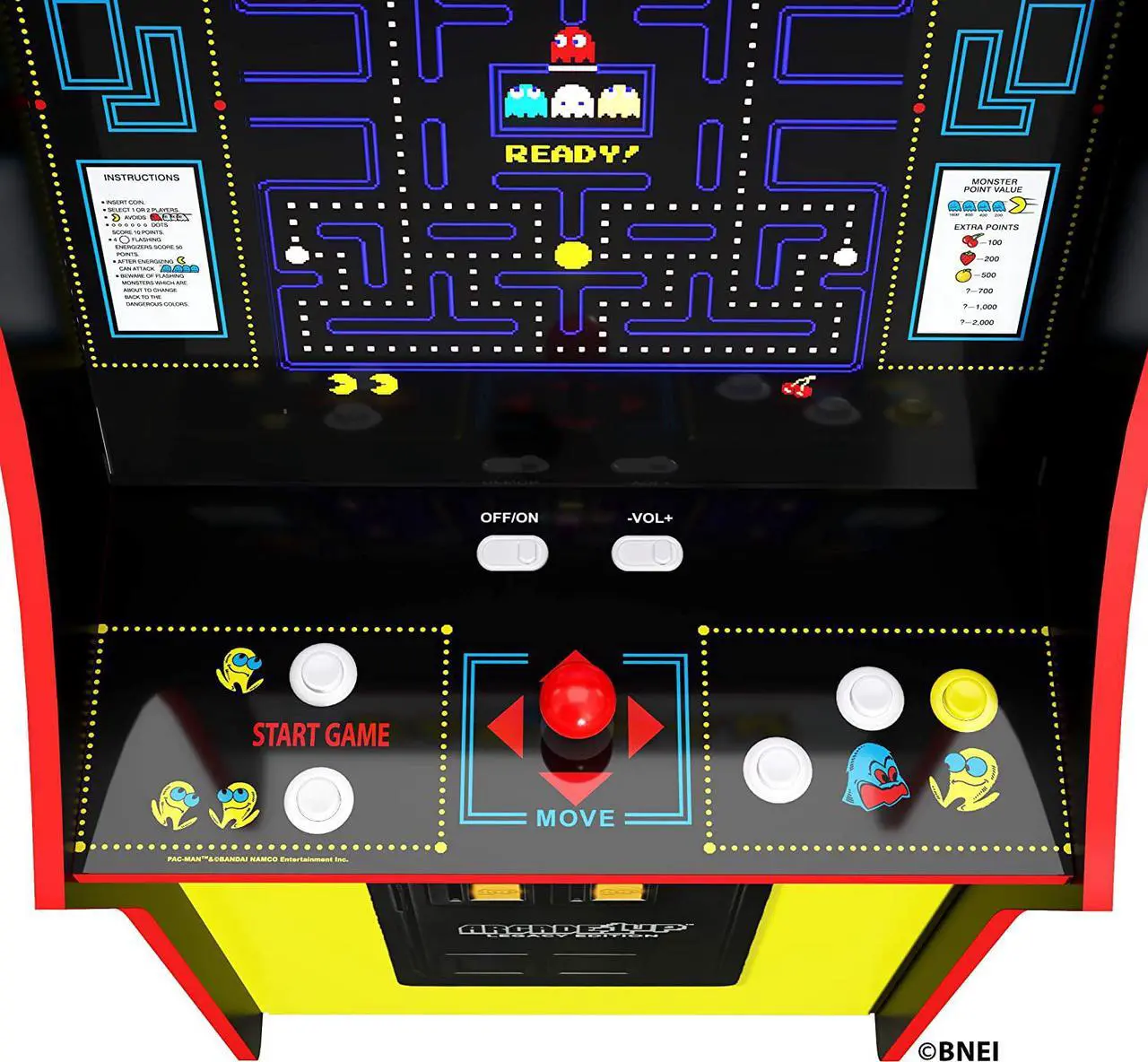 Alt view image 6 of 7 - Arcade1Up Pacman Bandai Namco Legacy Series Arcade Cabinet with Riser