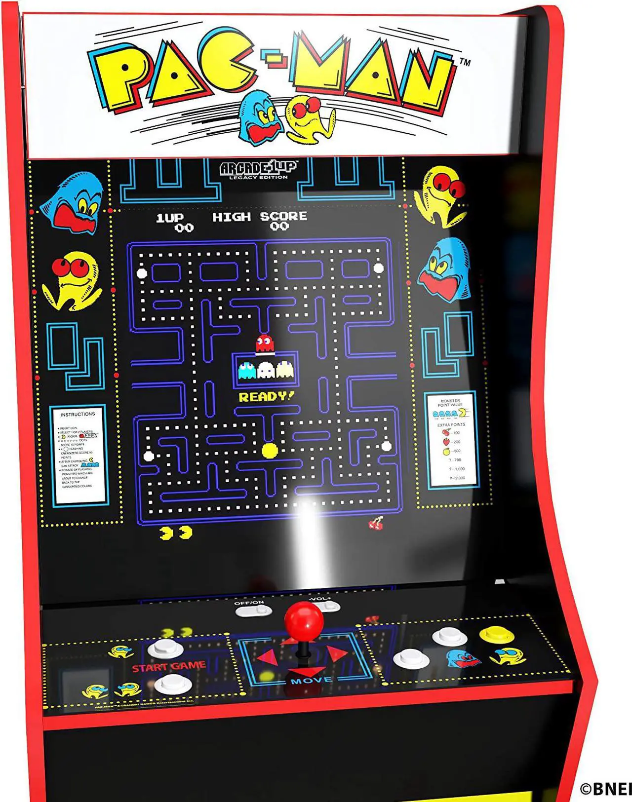 Alt view image 7 of 7 - Arcade1Up Pacman Bandai Namco Legacy Series Arcade Cabinet with Riser
