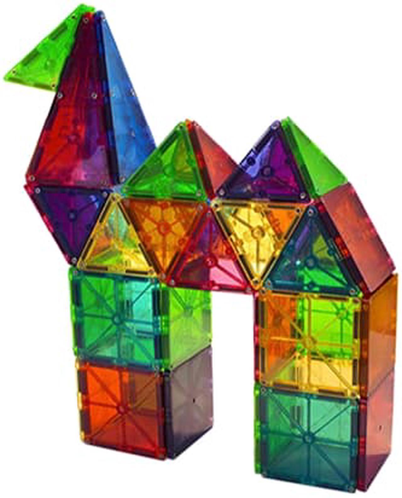 Alt view image 2 of 6 - Magna-Tiles House 100pcs Sets, The Original, Award-Winning Magnetic Building, Creativity & Educational, Stem Approved, Solid & Clear Colors
