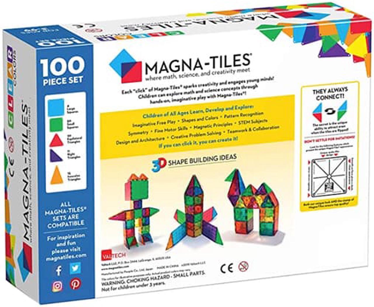 Alt view image 6 of 6 - Magna-Tiles House 100pcs Sets, The Original, Award-Winning Magnetic Building, Creativity & Educational, Stem Approved, Solid & Clear Colors