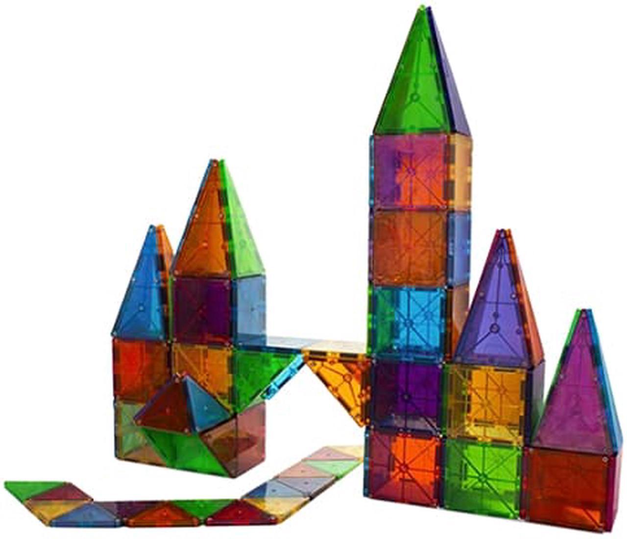 Alt view image 4 of 6 - Magna-Tiles House 100pcs Sets, The Original, Award-Winning Magnetic Building, Creativity & Educational, Stem Approved, Solid & Clear Colors