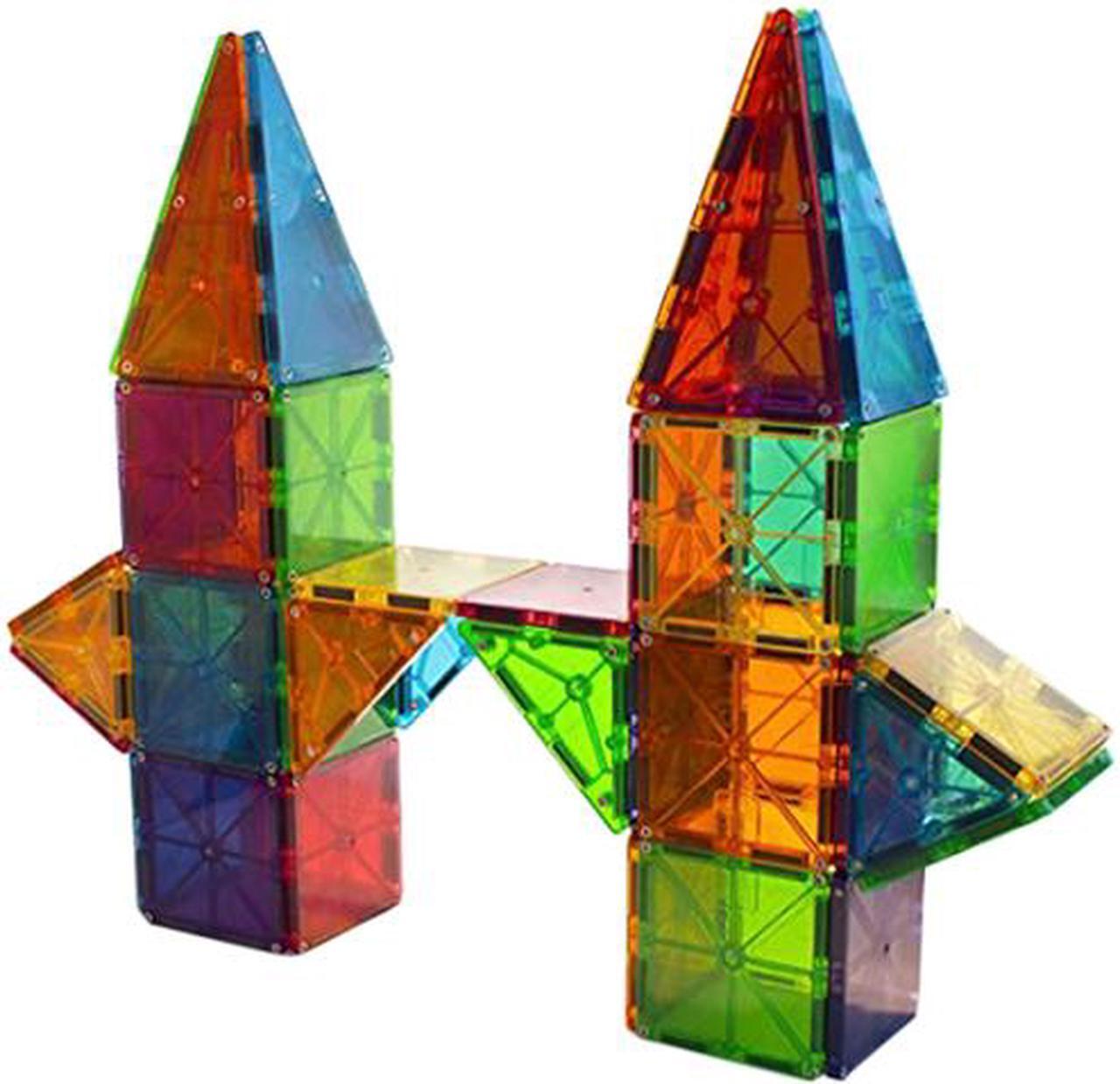 Main image of Magna-Tiles House 100pcs Sets, The Original, Award-Winning Magnetic Building, Creativity & Educational, Stem Approved, Solid & Clear Colors