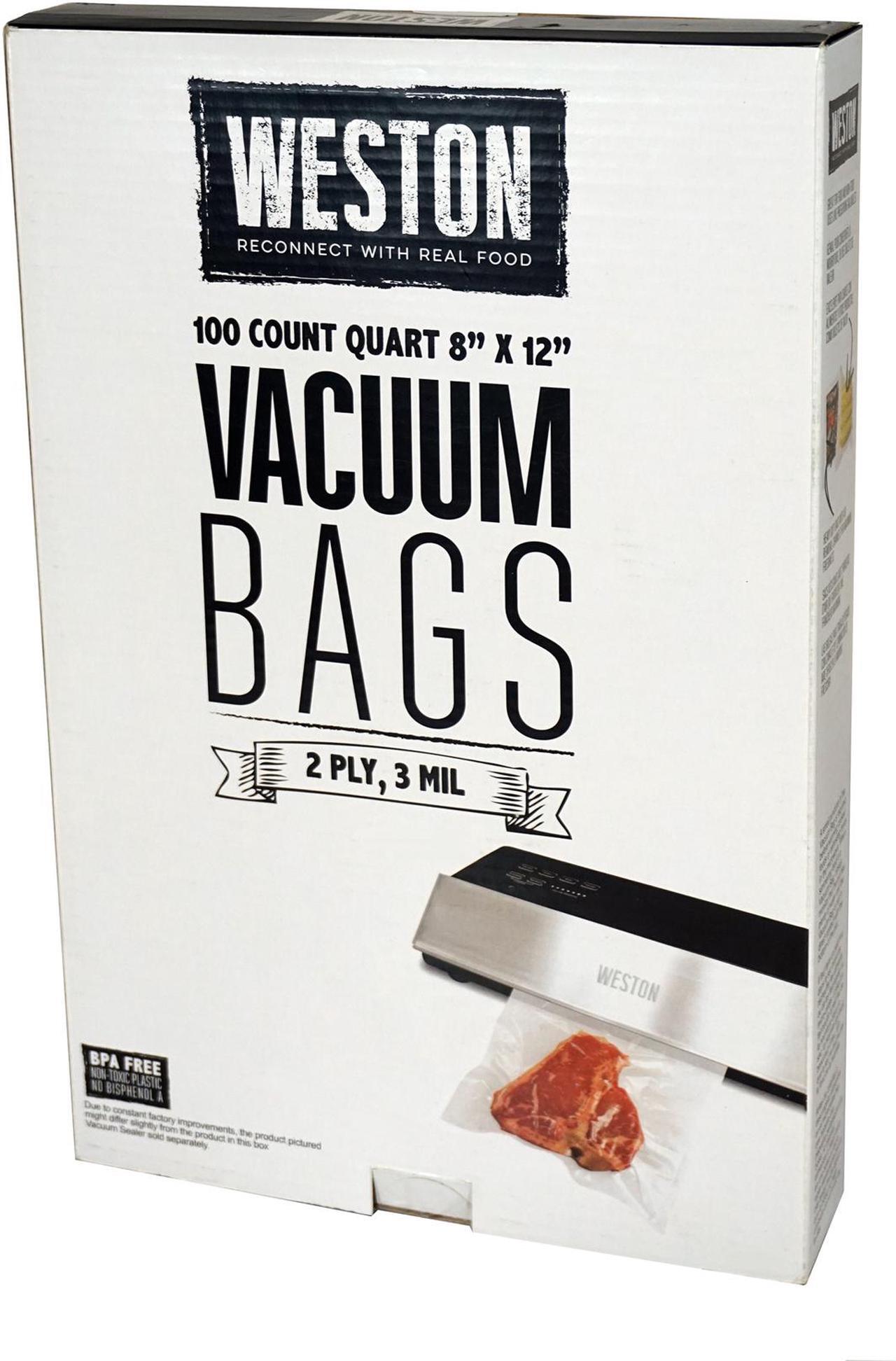 Alt view image 2 of 2 - Weston Vac Sealer Bags, 8" x 12" (Quart), 100 Count 30-0101-W