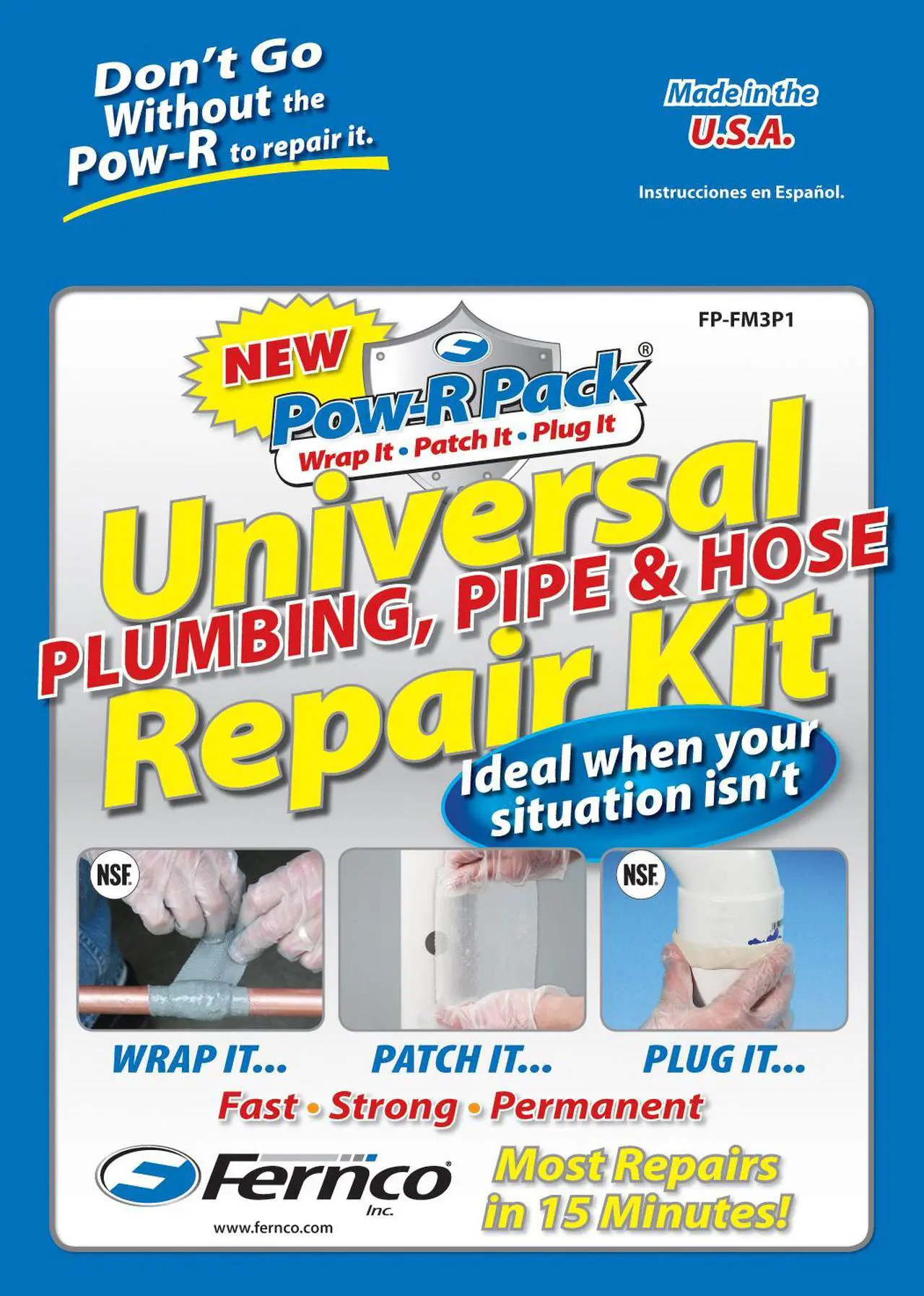 Main image of Fernco FP-FM3P1 Universal Plumbing, Pipe & Hose Repair Kit