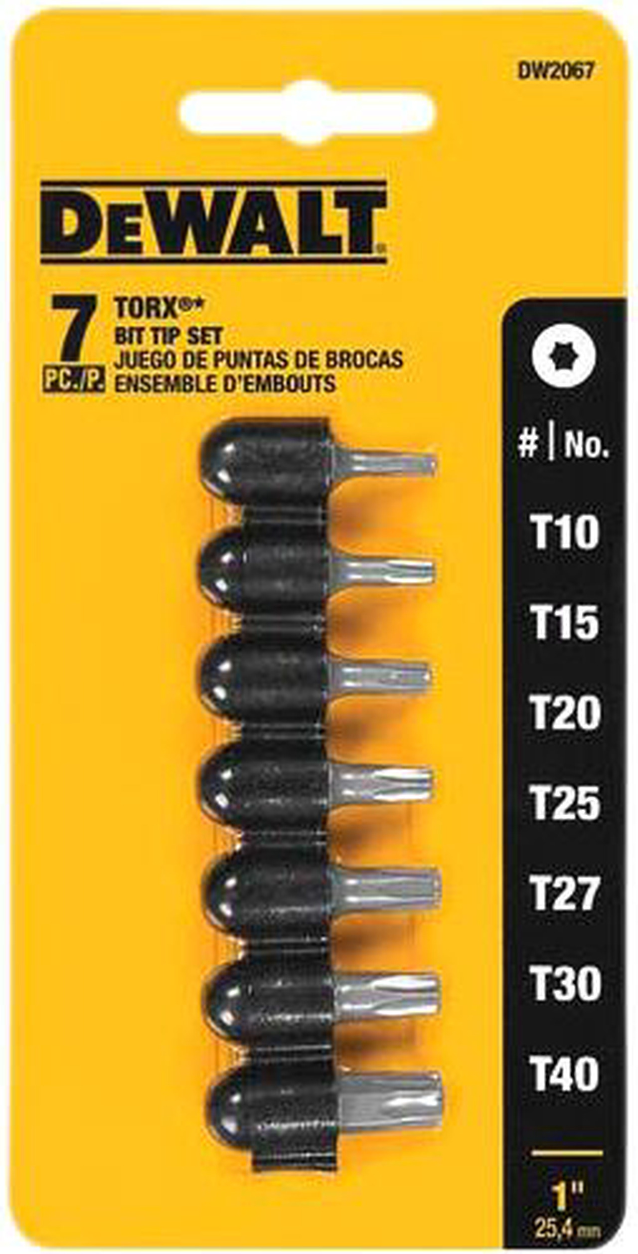 DEWALT DW2067 Torx-Bit-Set, 7-teilig – T10 Bis T40, Aus Gehärtetem Stahl