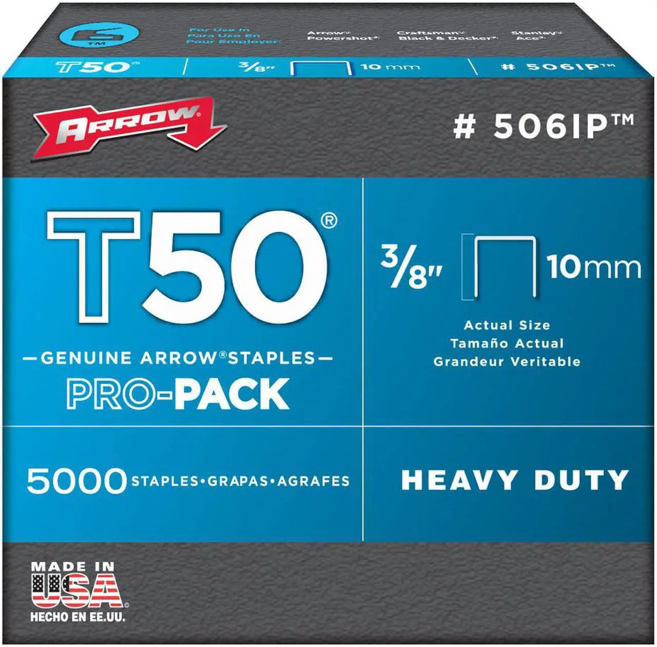 Main image of Arrow Fastener 506IP 3/8" Hammer Tacker T50™ & T55™ Staples
