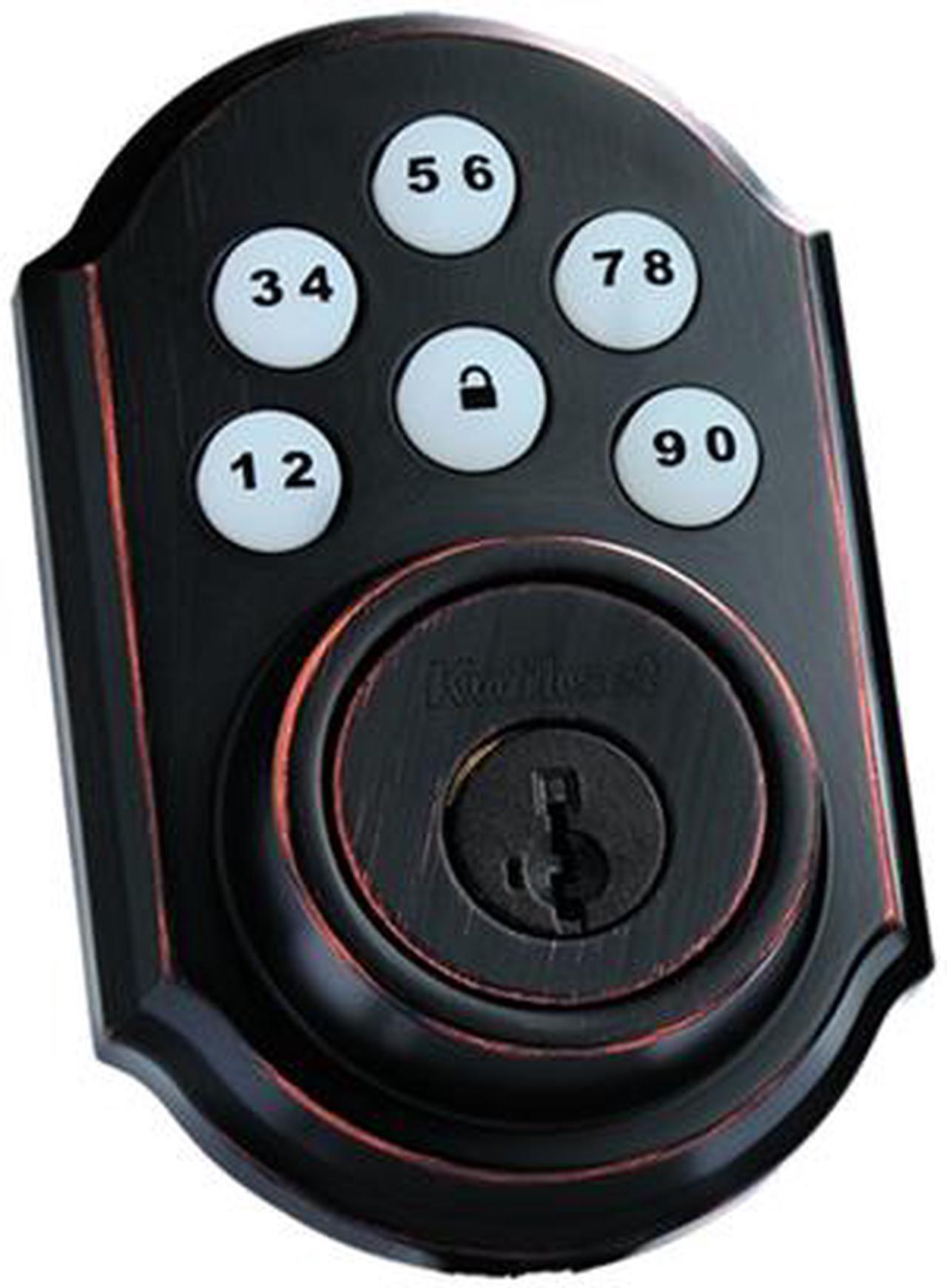 Main image of Kwikset SmartCode 910 Traditional Z-Wave Deadbolt, Works w/ Amazon Alexa via SmartThings, Wink, or Iris Featuring SmartKey in Venetian Bronze (99100-006)