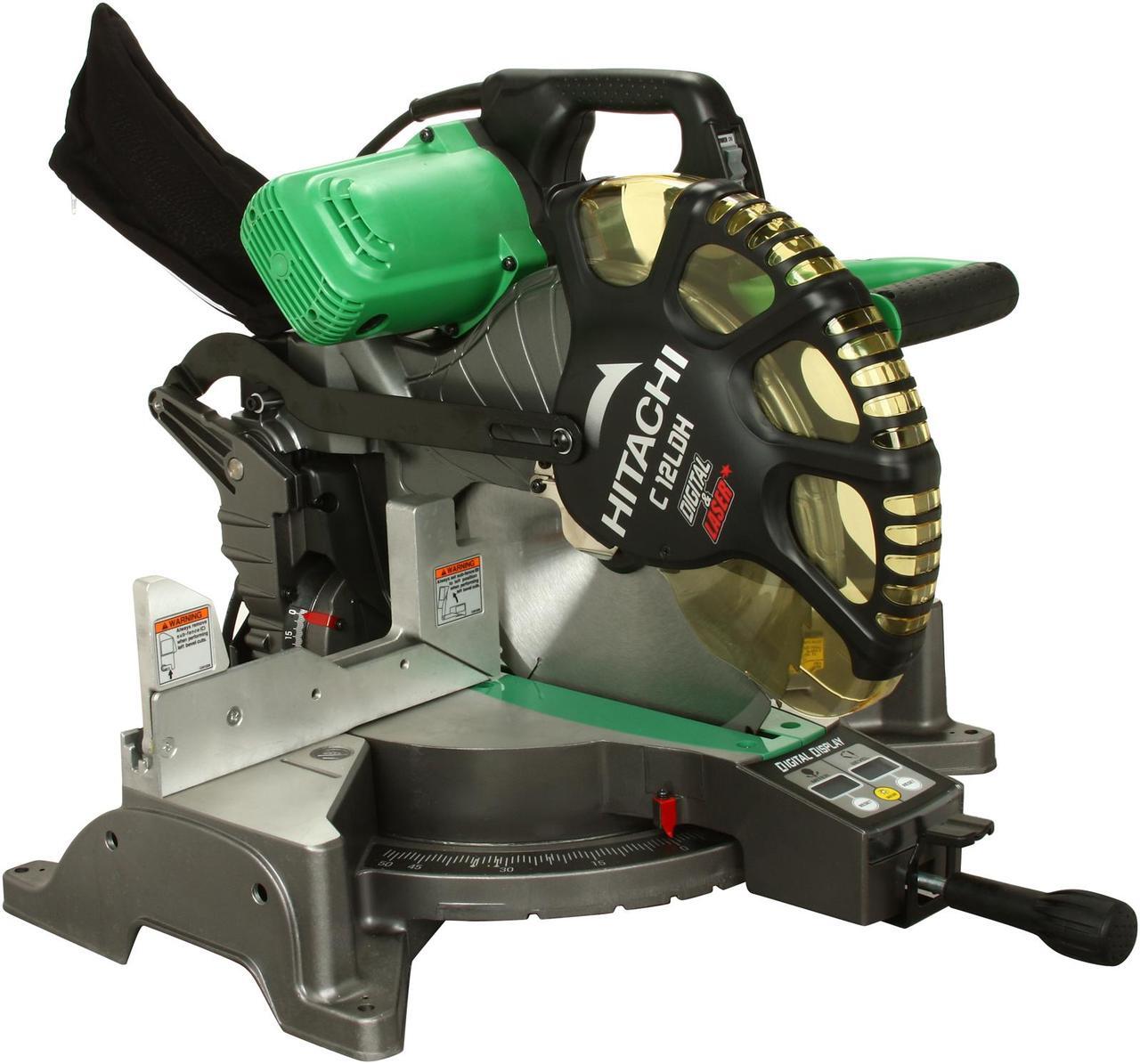 Alt view image 2 of 8 - Hitachi C12LDH 12" Dual Compound Miter Saw with Laser Marker & Digital Display