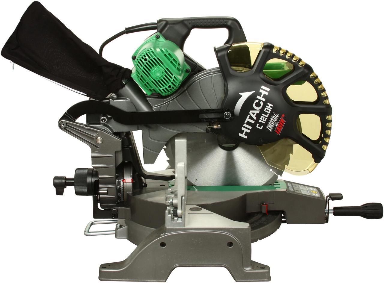 Alt view image 3 of 8 - Hitachi C12LDH 12" Dual Compound Miter Saw with Laser Marker & Digital Display