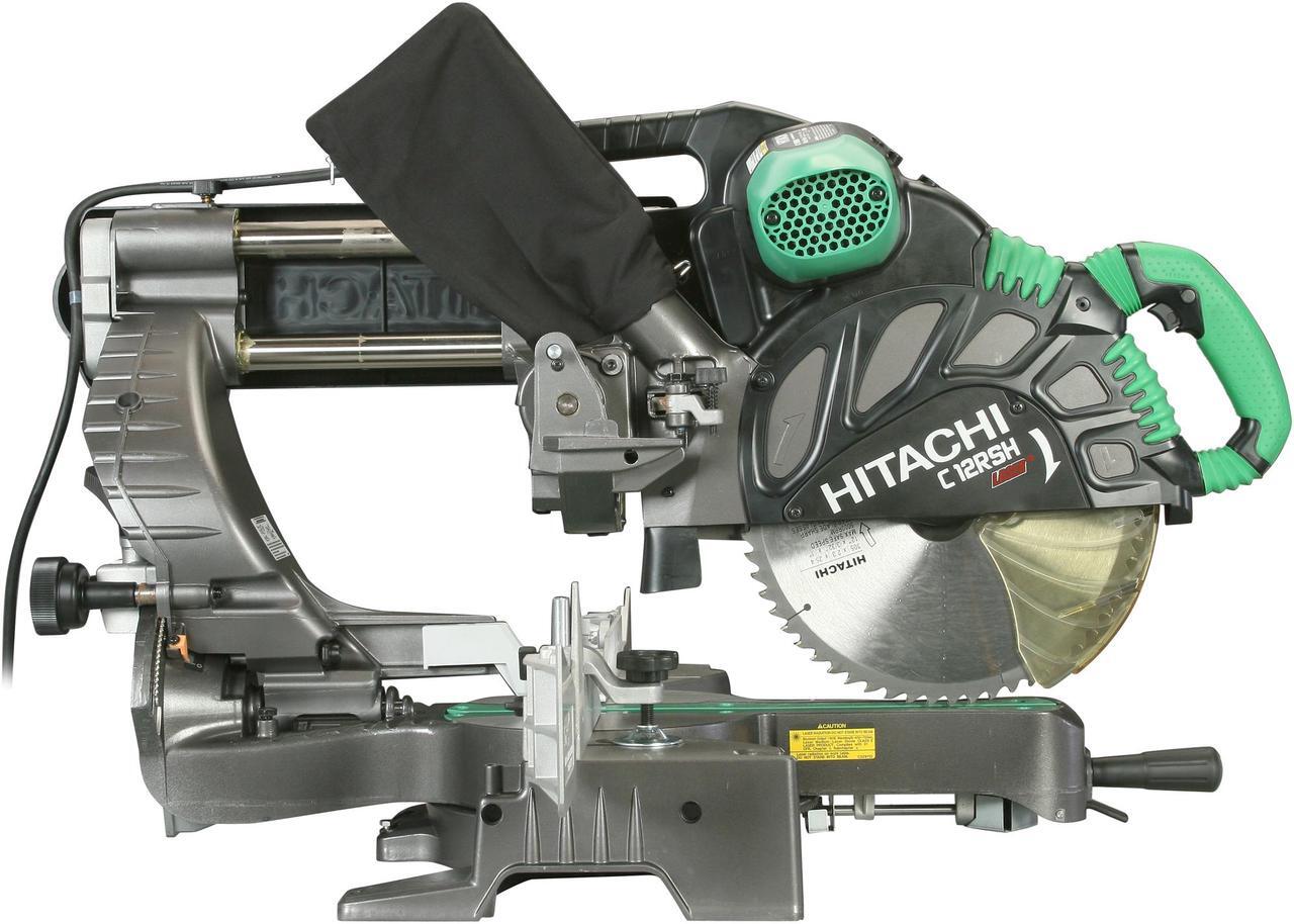 Alt view image 3 of 8 - Hitachi C12RSH 12" Sliding Dual Compound Miter Saw with Laser Marker