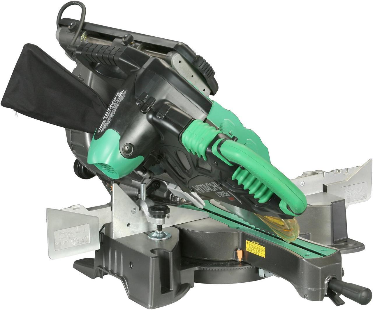 Alt view image 7 of 8 - Hitachi C12RSH 12" Sliding Dual Compound Miter Saw with Laser Marker