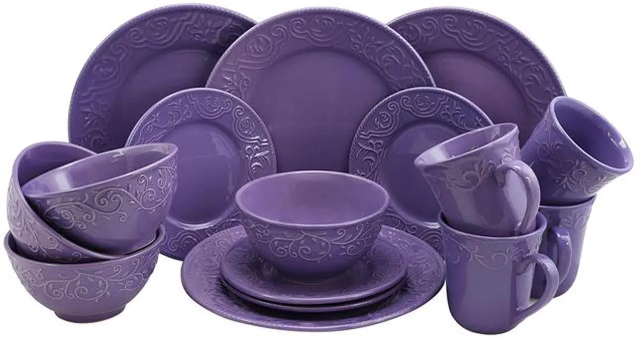 Main image of Elama Lilac Fields 16-Piece Dinnerware Set