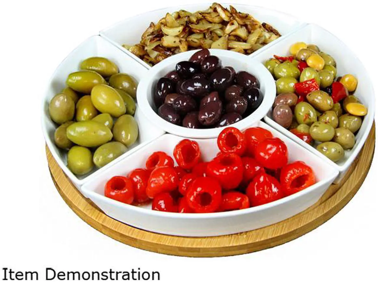 Alt view image 4 of 4 - Elama Signature 12 1/4 Inch 6pc Lazy Susan Appetizer and Condiment Server Set