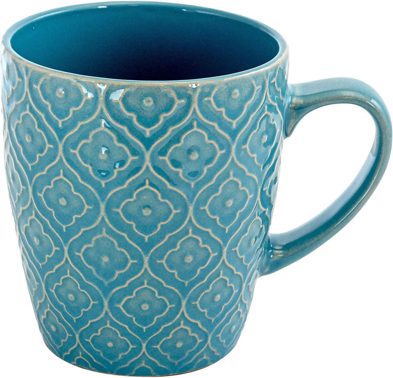 Alt view image 4 of 7 - Elama Aqua Lily 16 Piece Luxurious Stoneware Dinnerware with Complete Setting for 4